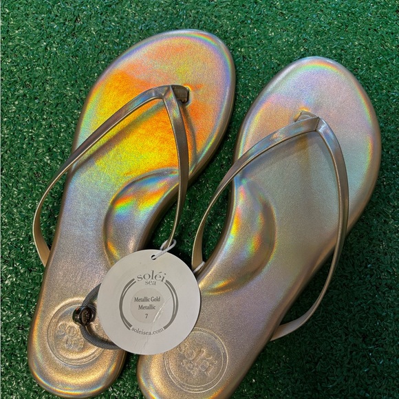 REVOLVE Metallic Gold Sandals - Picture 2 of 3